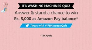 Amazon IFB Washing Machine Quiz Answers