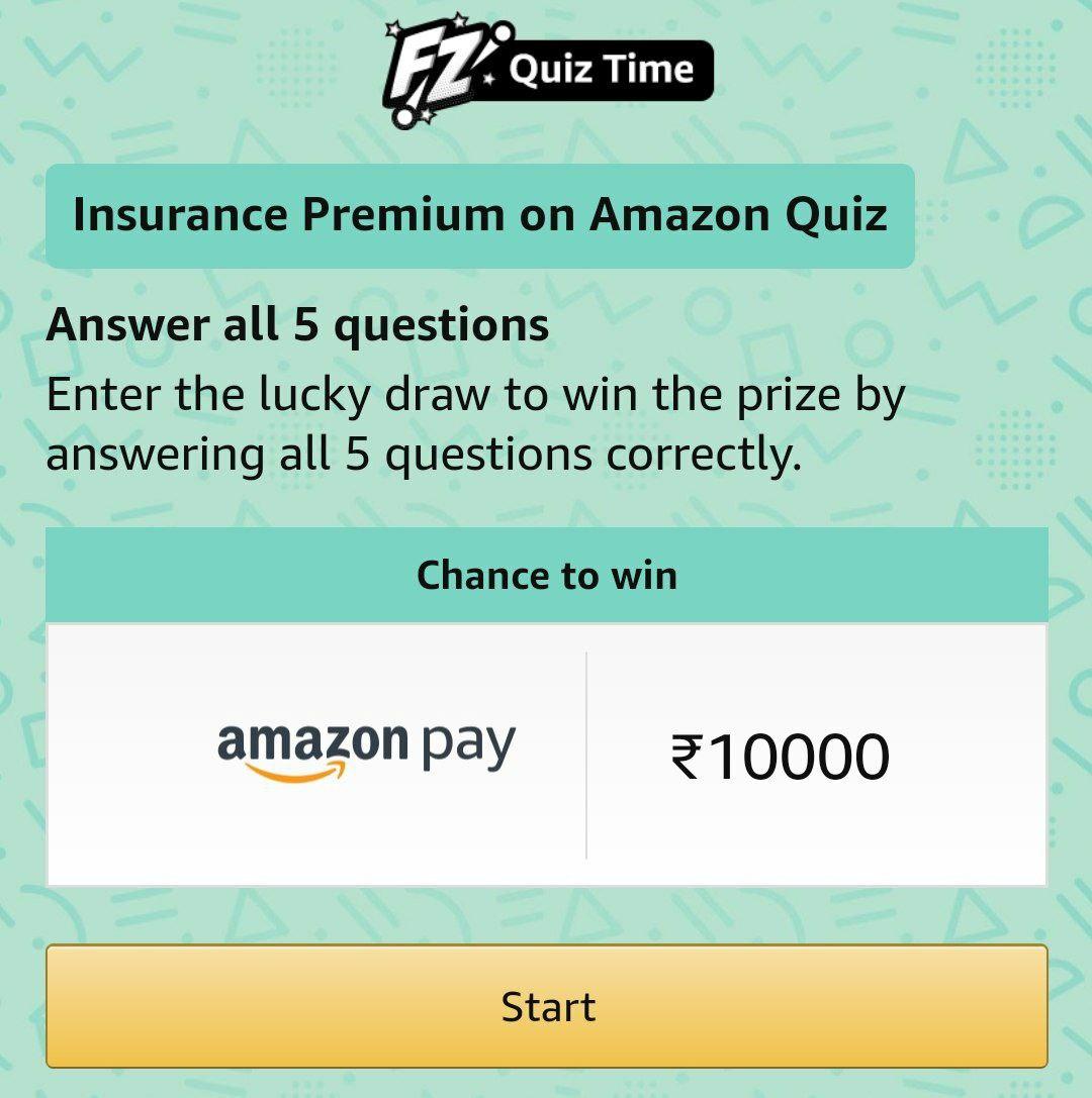 Pay Insurance Premium On Amazon Quiz Answers