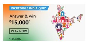 Amazon Incredible India Quiz Answers