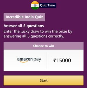 Amazon Incredible India Quiz Answers