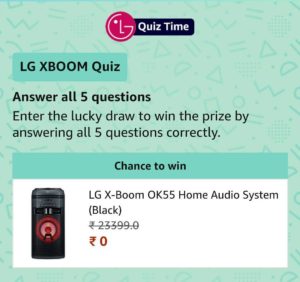 Amazon LG XBOOM Quiz Answers