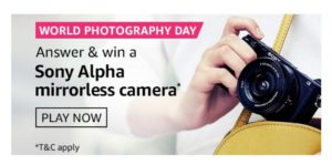 Amazon World Photography Day Quiz Answers