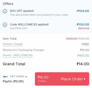 Zomato PayTM Offer