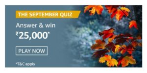 Amazon The September Quiz Answers