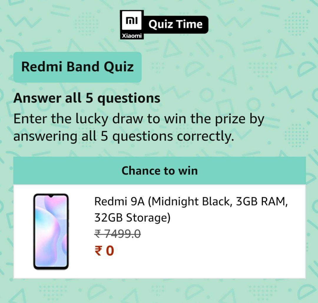 Amazon Redmi Band Quiz Answers