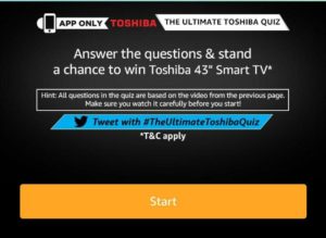 Amazon Toshiba Quiz Answers