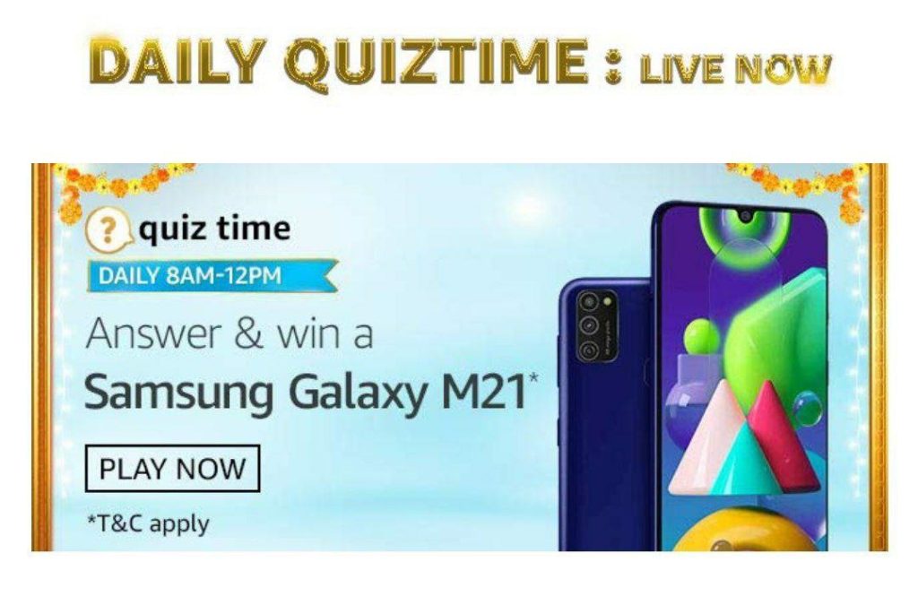 Amazon Samsung Galaxy M21 Quiz Answers Added