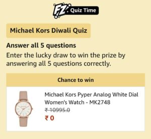Amazon Michael Kors Diwali Quiz Answers