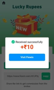 Fiewin App Refer Earn Free PayTM Cash