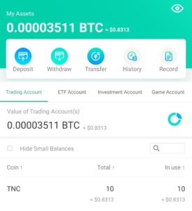 Withdraw TNC Tokens PayTM Wallet