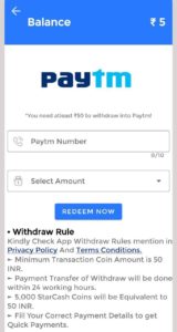 StarCash App Refer Earn Free PayTM Cash