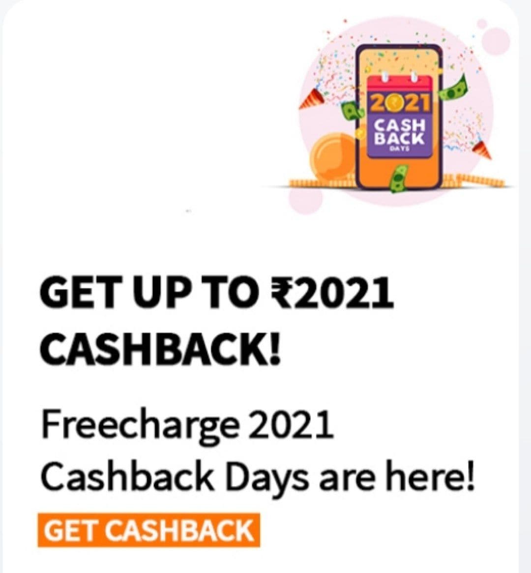 FreeCharge 2021 Cashback Days