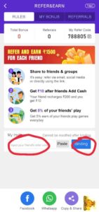 Teen Patti Vungo Refer Earn Free PayTM Cash