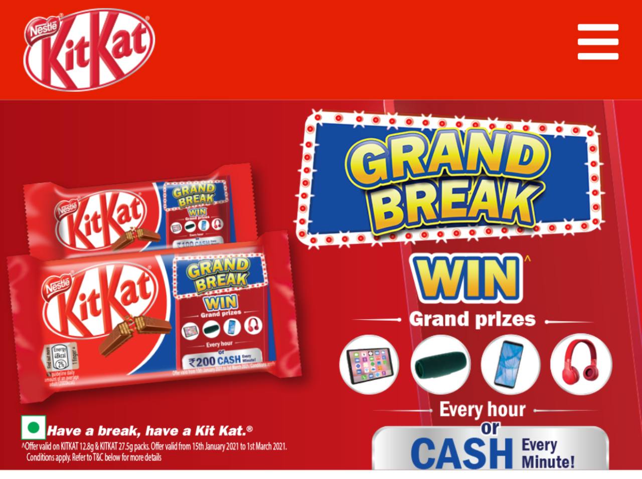 Kitkat Grand Break Offer Codes