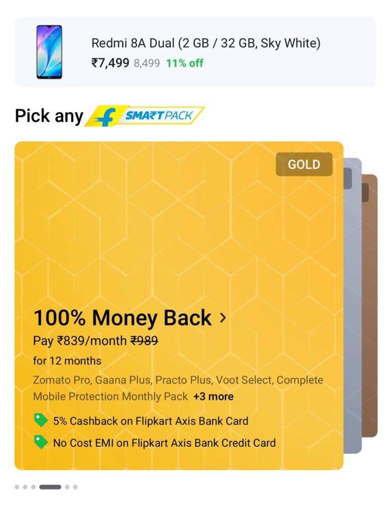 Flipkart Smartpack 100% Money Back Offer