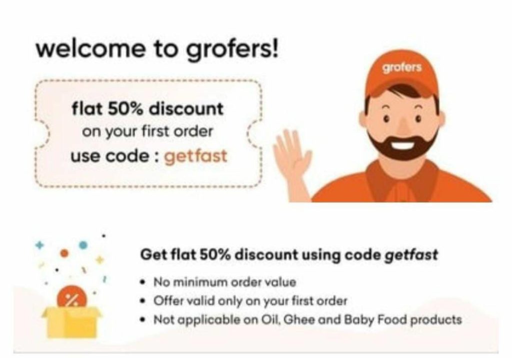 Grofers GETFAST Loot - Get Flat 50% Off On Grocery 