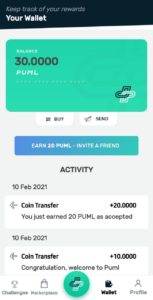 PUML Fitness App Refer Earn Tokens