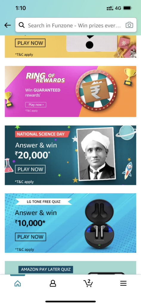 Amazon National Science Day Quiz Answers