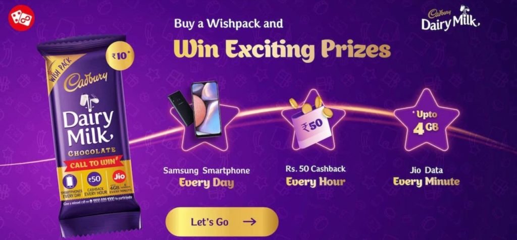 Jio Cadbury Dairy Milk Wish Pack Offer