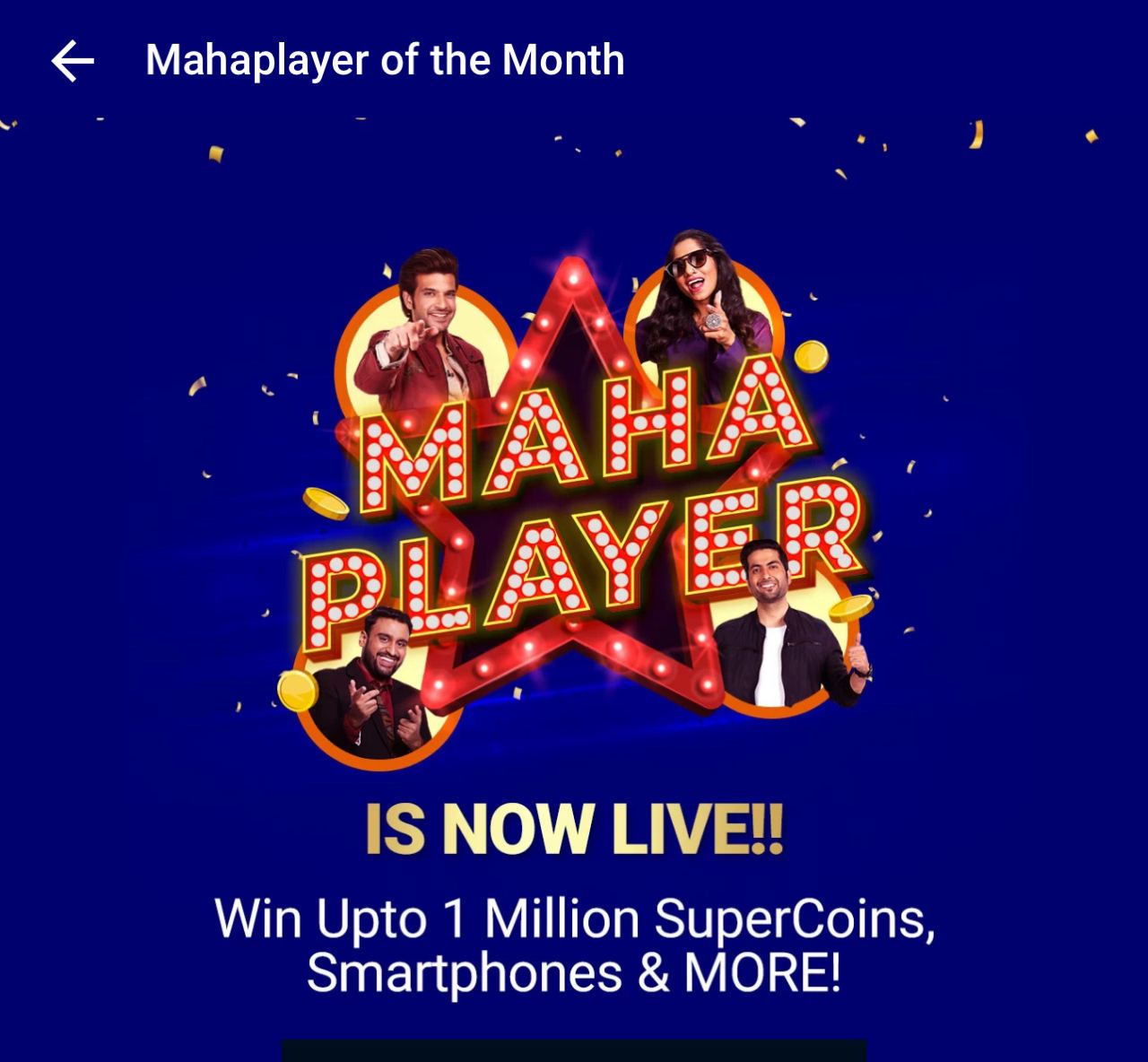 Flipkart MahaPlayer - Play Daily 3 Games & Get Upto 1 Lakh Supercoins/Oppo Phone