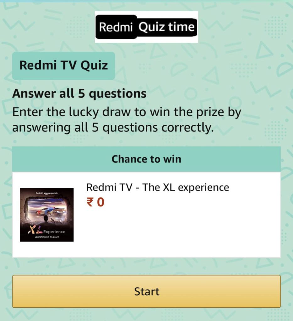 Amazon Redmi TV Quiz Answers