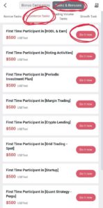 Go Gate.io Exchange USDT Test Offerto Tasks & Bonus Tab and Tap on Novice Tasks and Tap on Claim Button