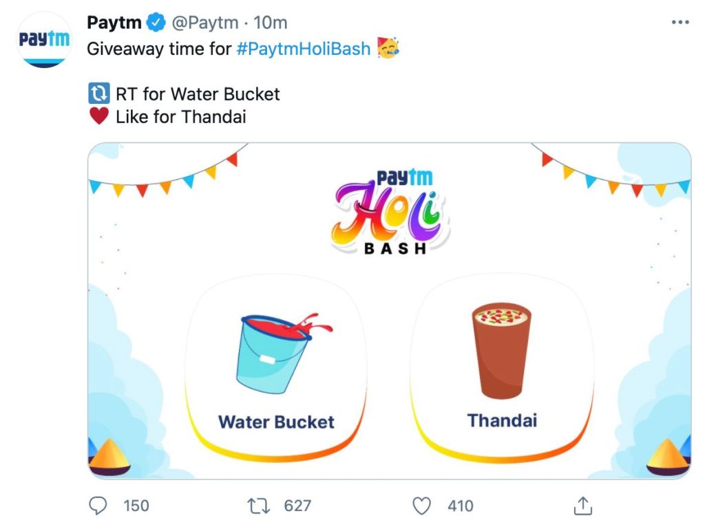 [Giveaway] PayTM Holi Bash “Water Bucket” , "Thandai" For FREE 