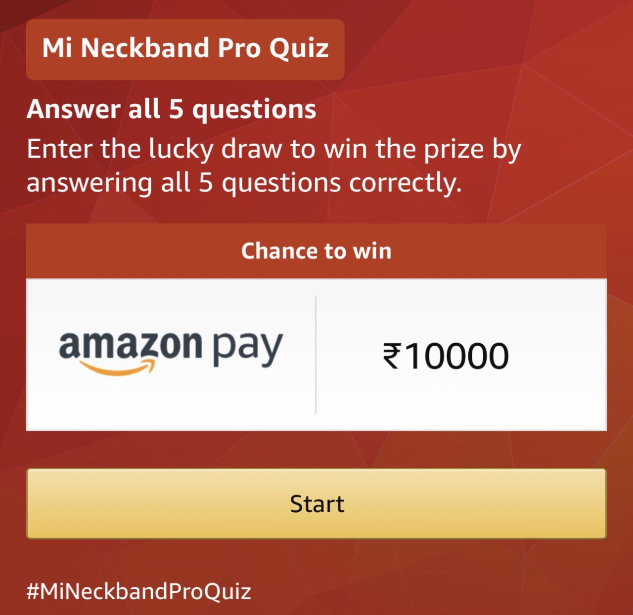 Amazon Mi Neckband Pro Quiz Answers