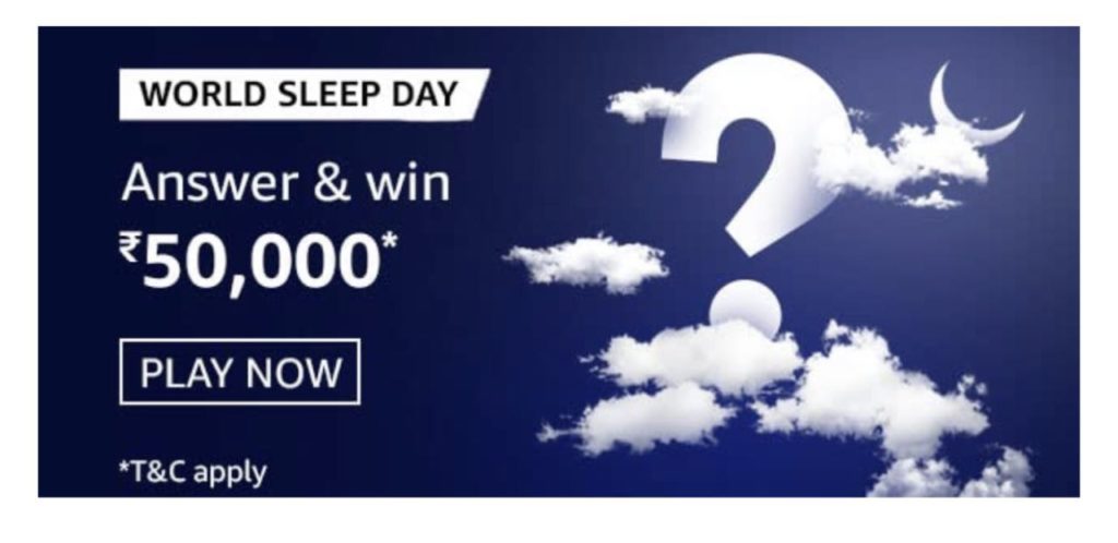 Amazon World Sleep Day Quiz Answers