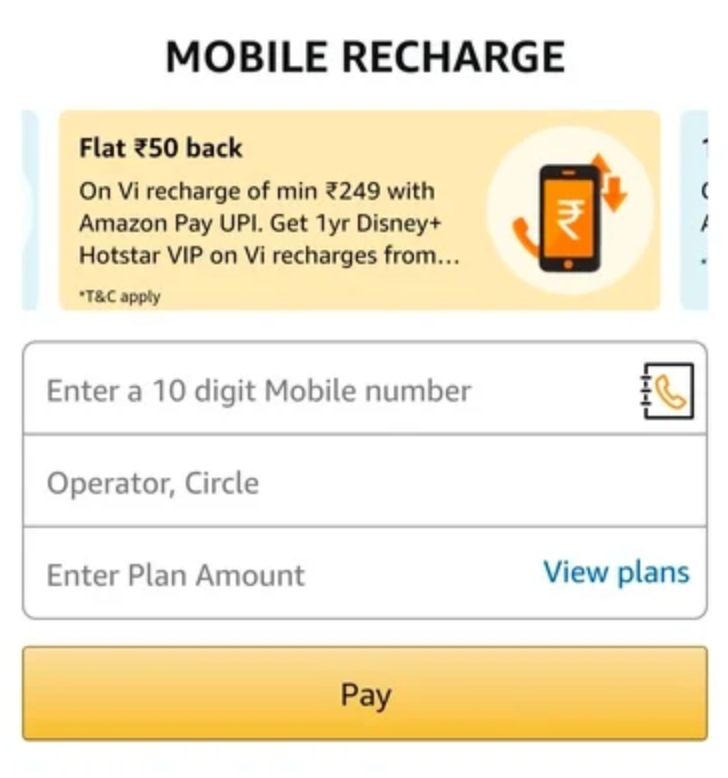 Amazon Vi Recharge Offers 