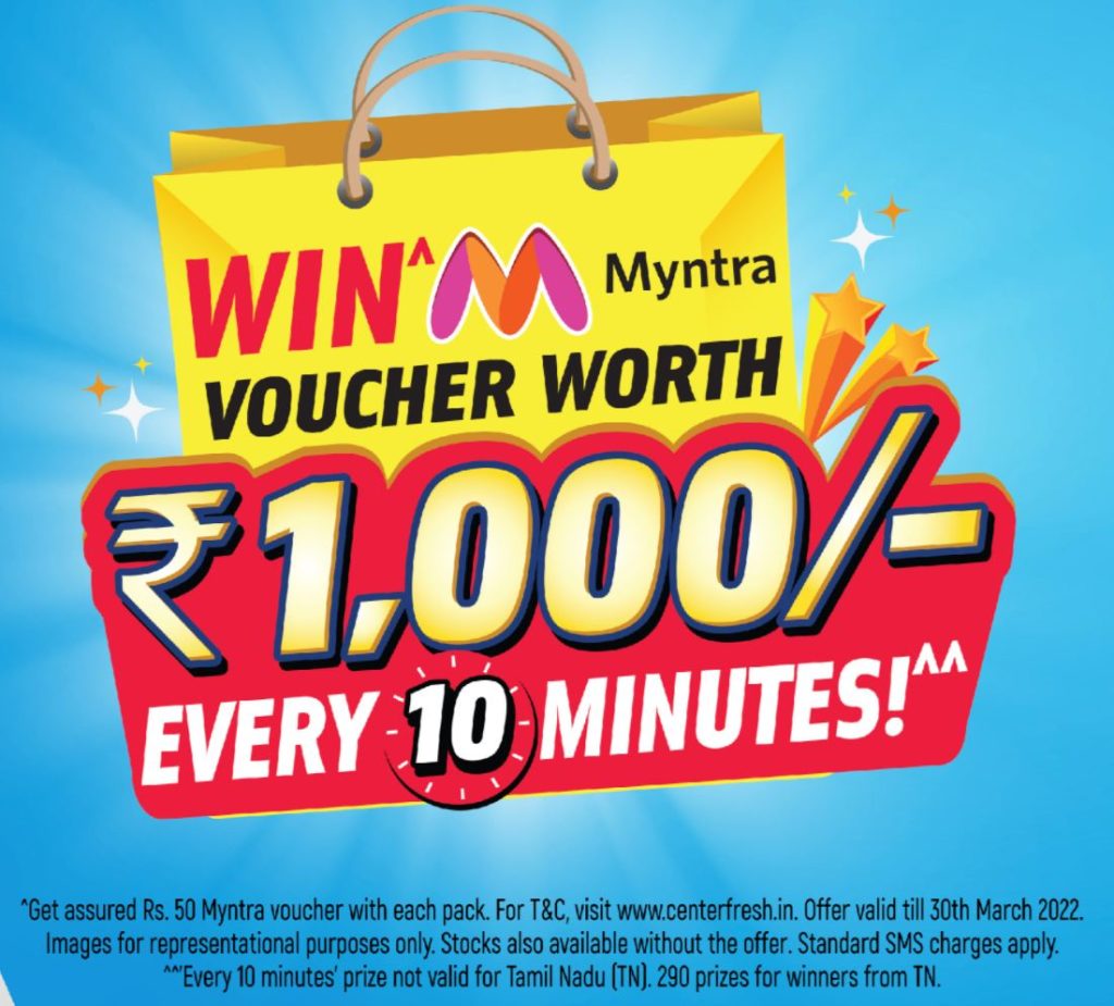 Center Fresh Win Myntra Vouchers