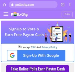 Pollscity Refer Earn Free PayTM Cash