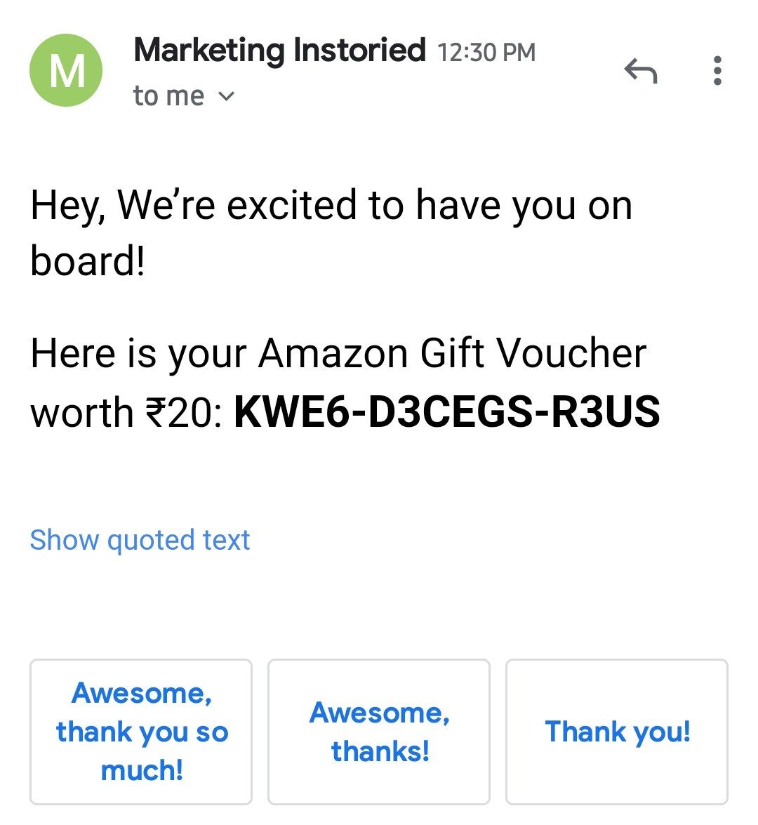 Instoried Free Amazon Voucher