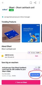 Magicpin Dhani Free Cashback Card Loot