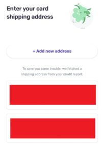 Slice shipping address for Free Visa Card