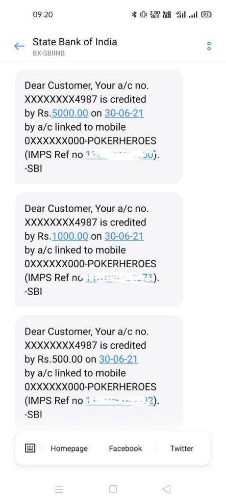 Happy Teen Patti App Payment Proof