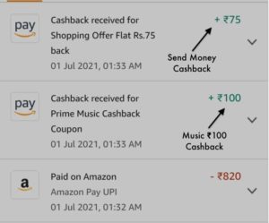 Amazon Send Money Cashback Offers