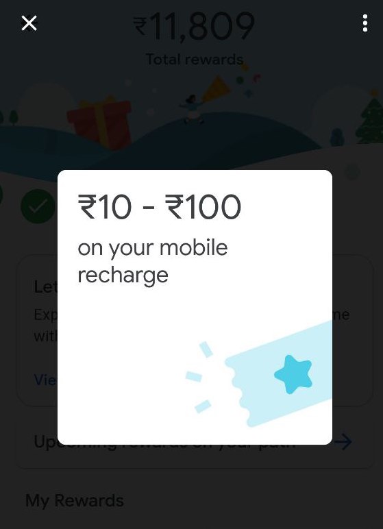 Google Pay Recharge Offer : Get Assured ₹10 to ₹100 Cashback