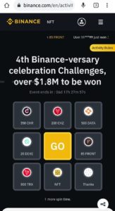 Binance 4th Annivesary Free Spin