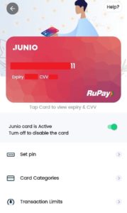 Junio RuPay Prepaid Card Refer Earn