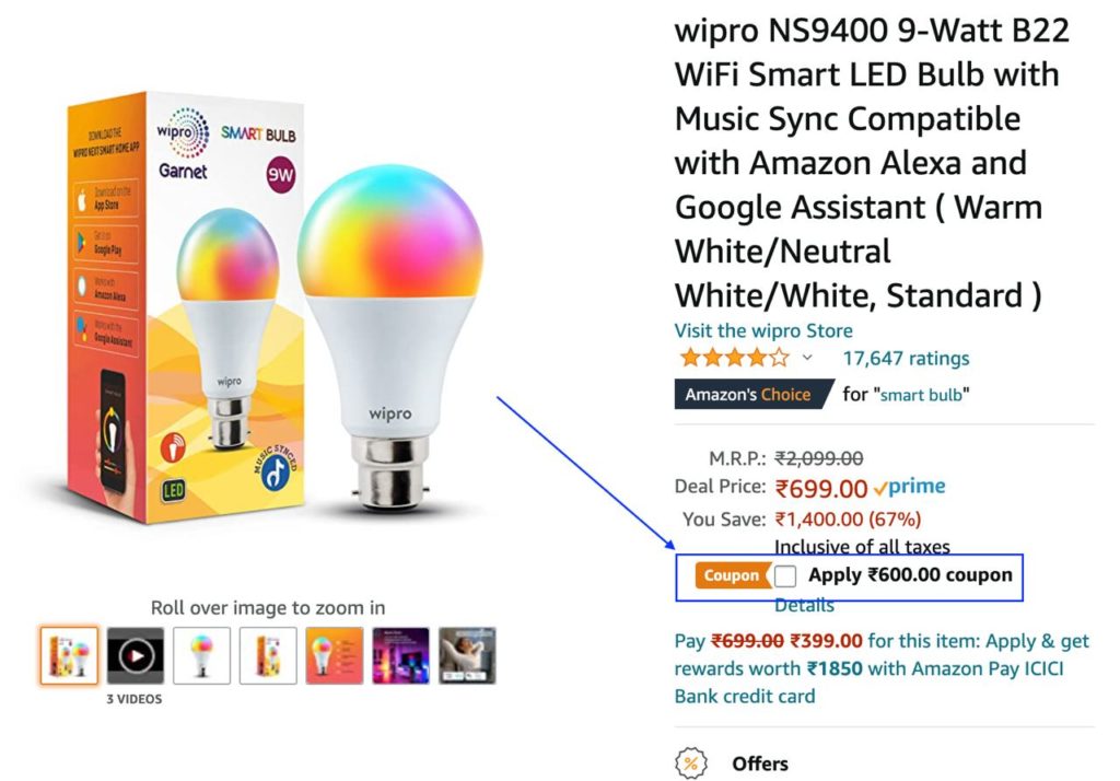 Wipro Bulb In ₹99 Deal