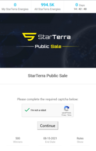 StarTerra Public Sale Airdrop