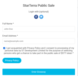 StarTerra Public Sale Airdrop