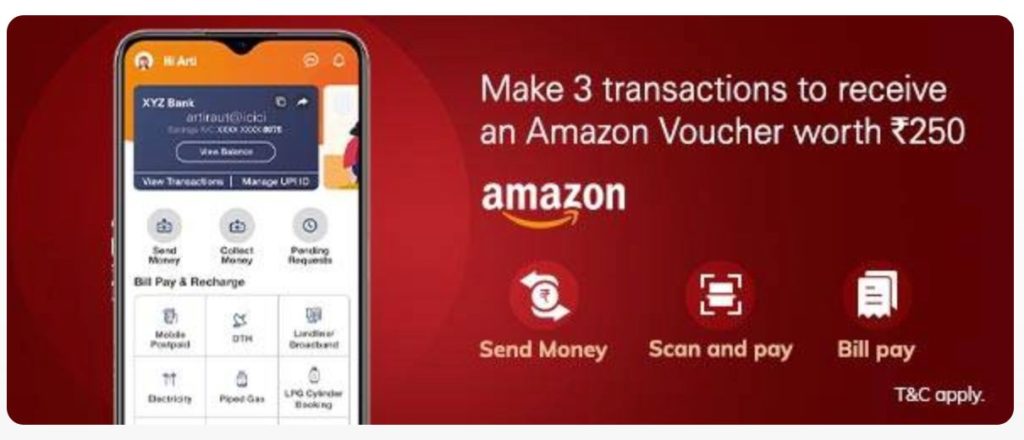 ICICI Bank iMobile Pay Cashback Offer