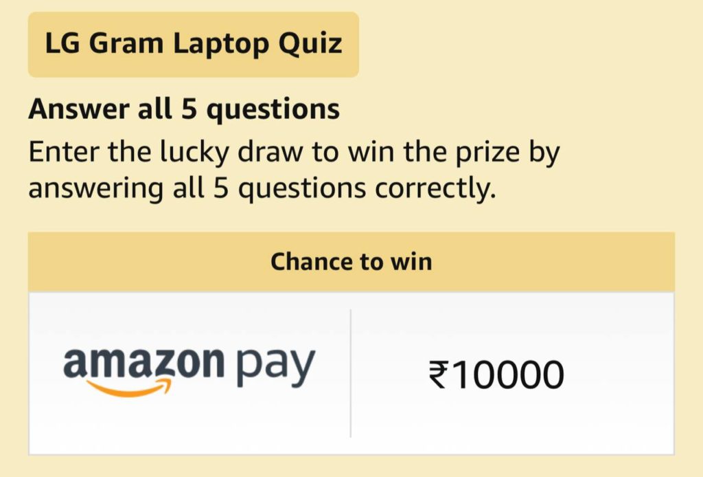 Amazon LG Gram Laptop Quiz Answers