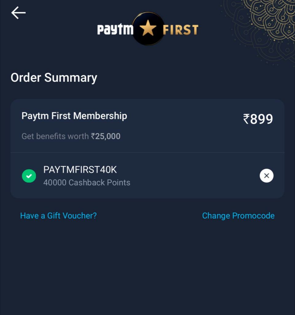 PayTM First Membership Almost For FREE