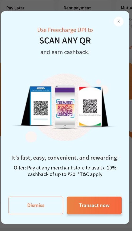 Freecharge Cashback Offer