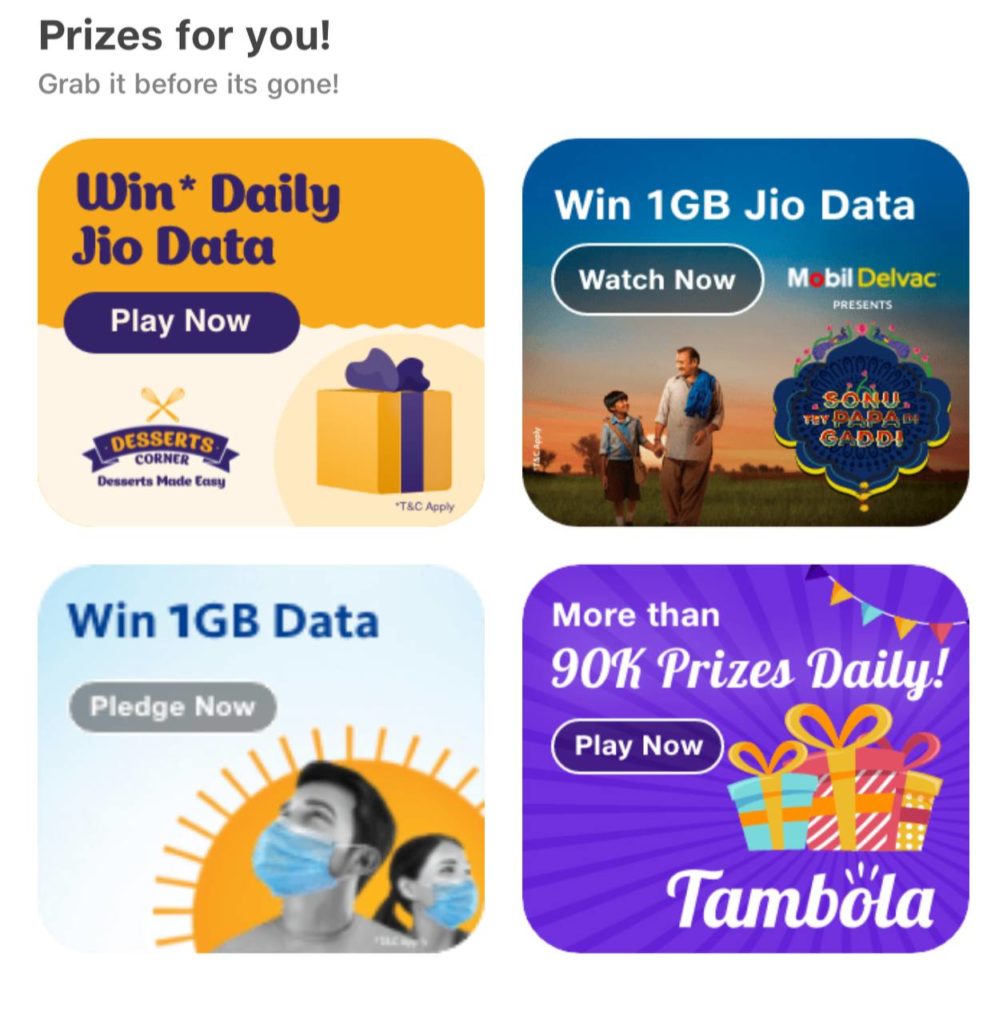 Jio Desserts Corner Game - Win Upto 1 GB Data Daily | Assured Winning