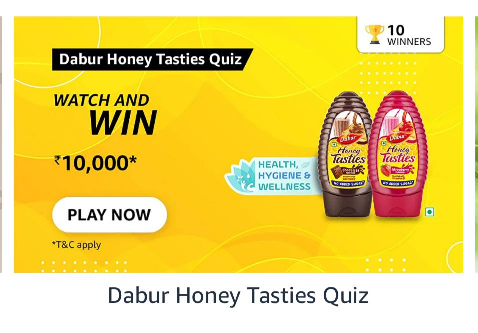 Amazon Dabur Honey Tasties Quiz Answers