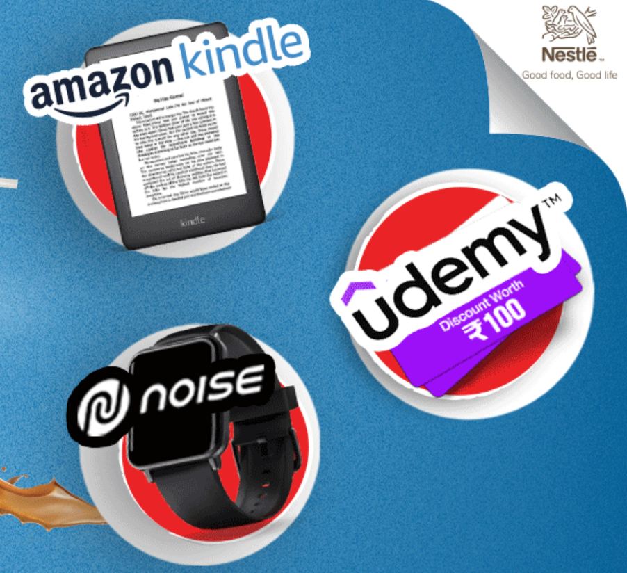 Nescafe Coffee - Send Sms & Win ₹100 or Kindle or Noise smart watch